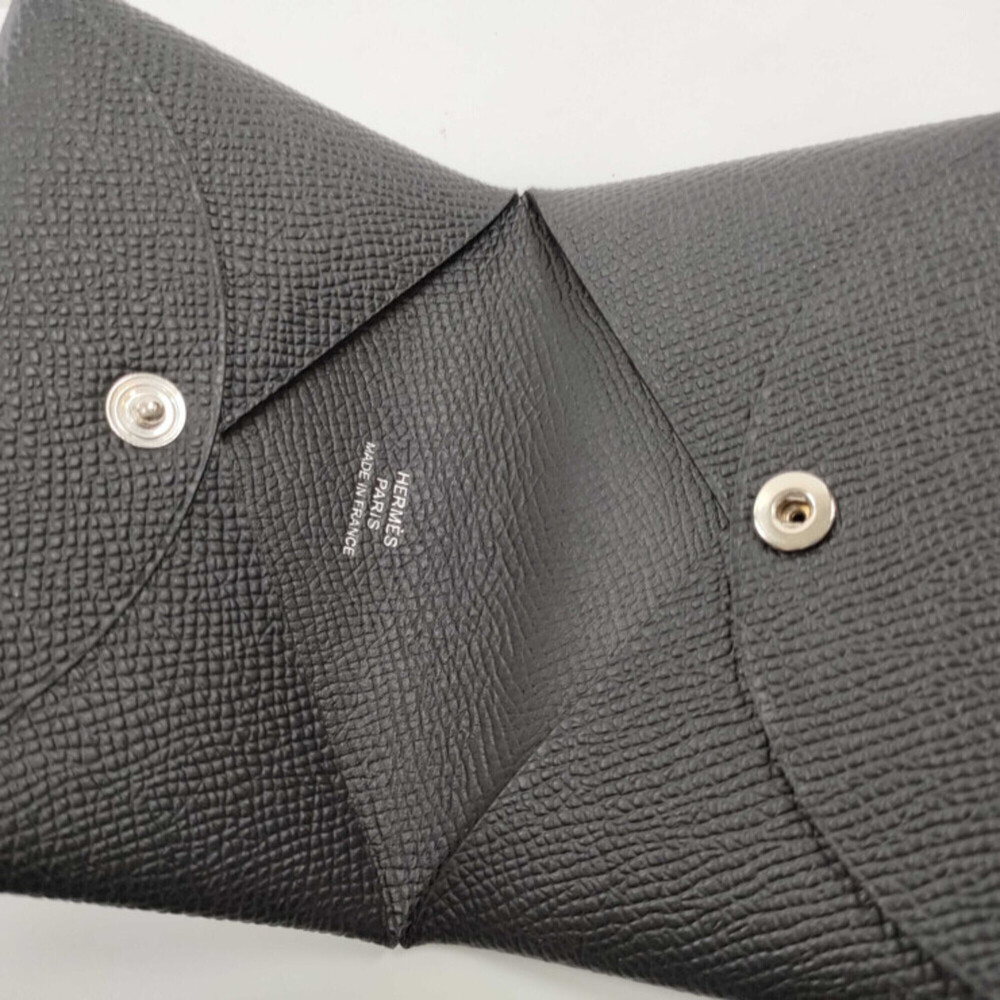 HERMES Calvi Business Card Holder, Black Veau Epsom Leather, Men's and Women'... - Picture 5 of 8